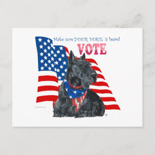 Carte Postale Térrier Écossais Faire sortir le VOTE