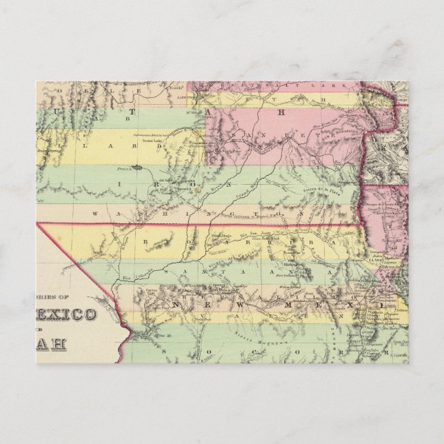 Carte Postale Territoires du Nouveau-Mexique et de l'Utah (Devant)