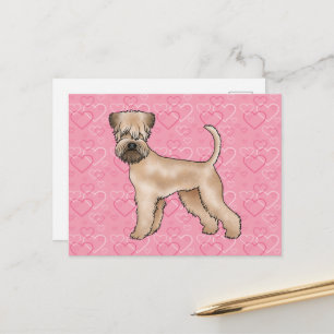 Carte Postale Tervueren à poil doux Motif de cœur Rose