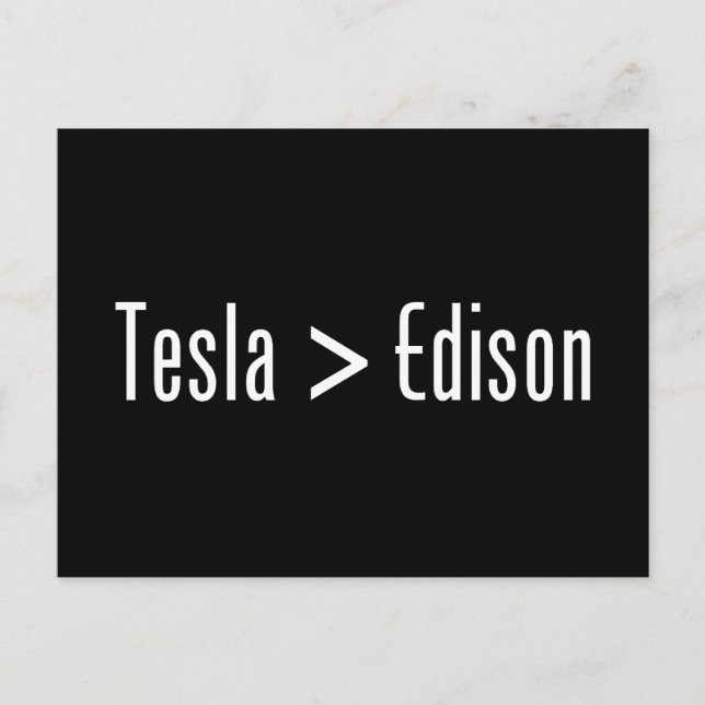 Carte Postale Tesla > Edison (Devant)