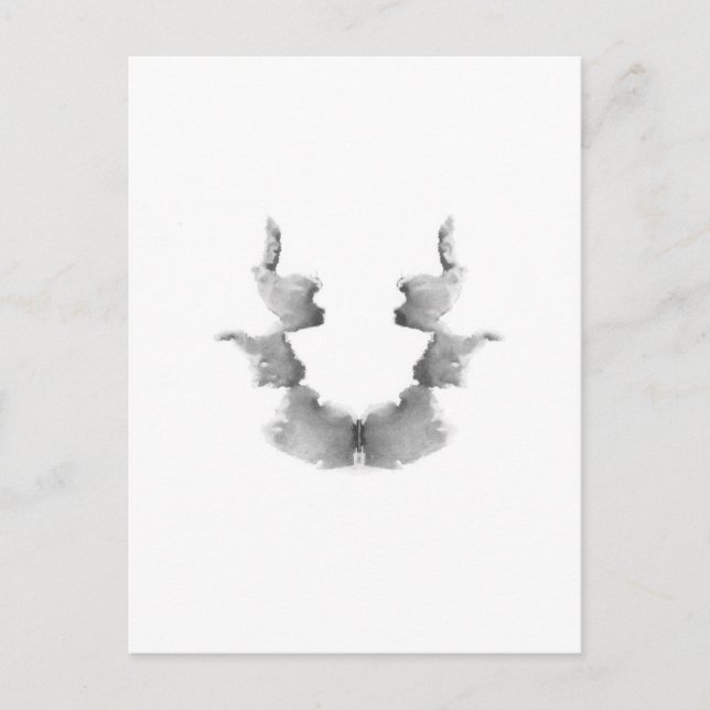 Carte Postale Test de Rorschach Taches d'encre Planche 7 Têtes V (Devant)