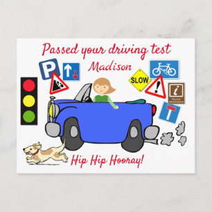 Carte Postale Test de vol de bande dessinée Passed your Driving 