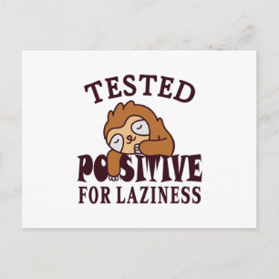 Carte Postale Testé positif à la paresse Paresseux
