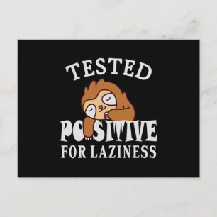Carte Postale Testé positif pour la paresse Sloth