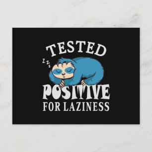 Carte Postale Testé positif pour la paresse Sloth