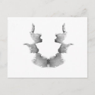 Carte Postale Tests Rorschach Encre Blots Plaque 7 Têtes Visages
