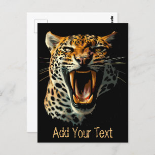 Carte Postale Tête d'attaque du léopard
