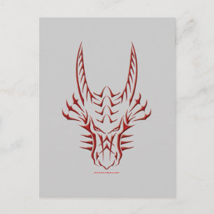 Carte Postale Tête de dragon rouge tribal