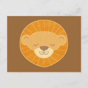 Carte Postale Tête de lion mignonne pour les enfants