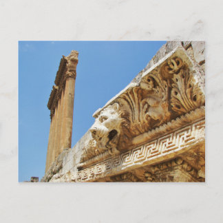 Carte Postale Tête de lion sculpté à Baalbek