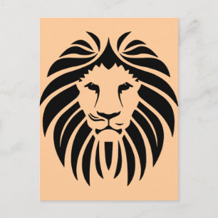 Carte Postale Tête de lion tribale