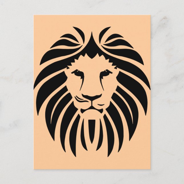 Carte Postale Tête de lion tribale (Devant)