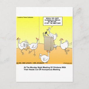 Carte Postale Tête de poule Anonyme Dons de Cartoon & Tee - shir