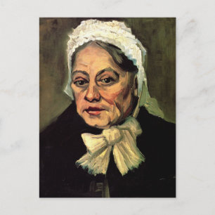 Carte Postale Tête de vieille femme à bonnet blanc par Vincent v