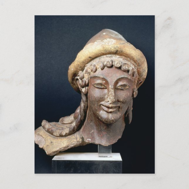 Carte Postale Tête d'Hermes portant un pilos (Devant)