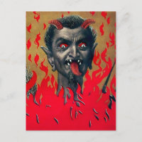 Tête diable vintage Krampus
