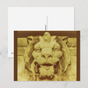 Carte postale - Tête Lions