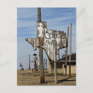 Carte Postale Tex the Cowboy et Texas Sign