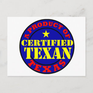 CARTE POSTALE TEXAN CERTIFIÉ