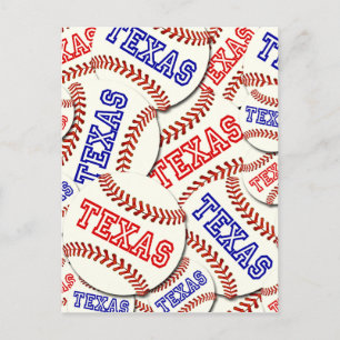 Carte Postale Texas Baseballs Collage