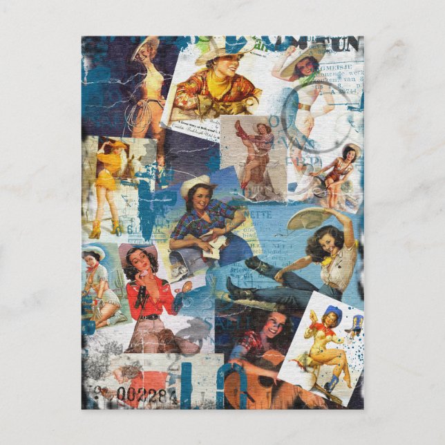 Carte Postale Texas Eclectique " Collection Cowgirl No 2 (Devant)