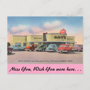 Carte Postale Texas, Gay's Cafe, Childress