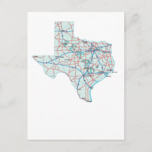 Carte postale Texas Interstate Map