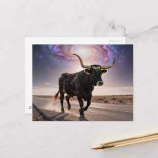 Carte Postale Texas Longhorn on the Highway