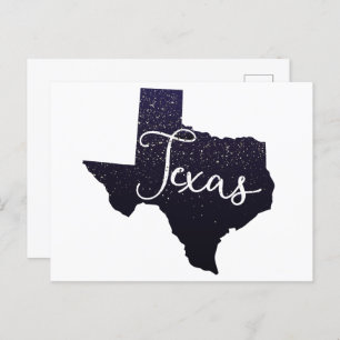 Carte postale Texas Night Stars State Shape
