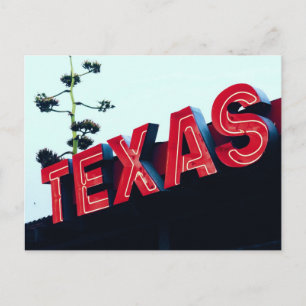 Carte Postale Texas Red Neon Lights USA Amérique
