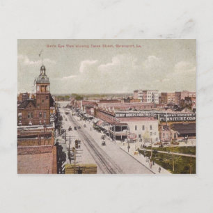 Carte Postale Texas St., Shreveport, Louisiane Vintage