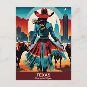 Carte Postale Texas Travel : là où commence l'Ouest