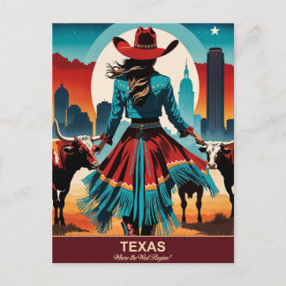 Carte Postale Texas Travel : là où commence l'Ouest