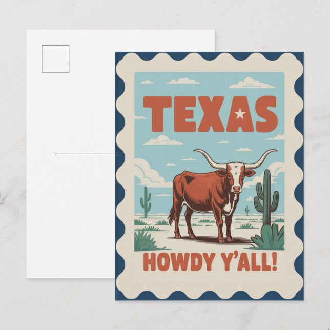 Carte Postale Texas USA Vintage Travel (Devant / Derrière)
