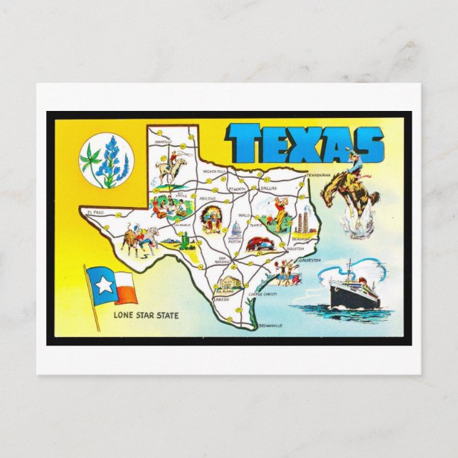 Carte postale Texas vintage (Devant)