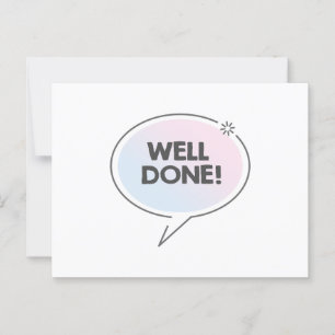 Carte Postale Texte bien fait en bleu rose kawaii bulle de disco