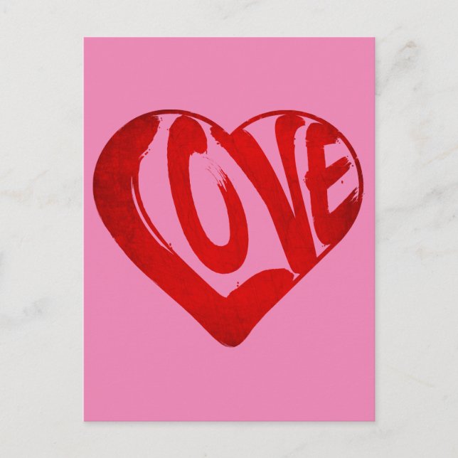 CARTE POSTALE TEXTE D'AMOUR TYPOGRAPHIE ROUGE SAINT VALENTIN (Devant)
