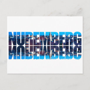 Carte Postale Texte de Nuremberg composé d'une vue de la vieille