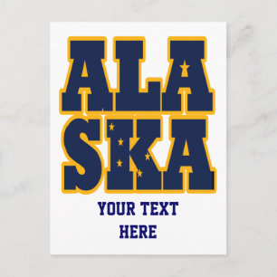 Carte Postale Texte du drapeau de l'État de l'Alaska