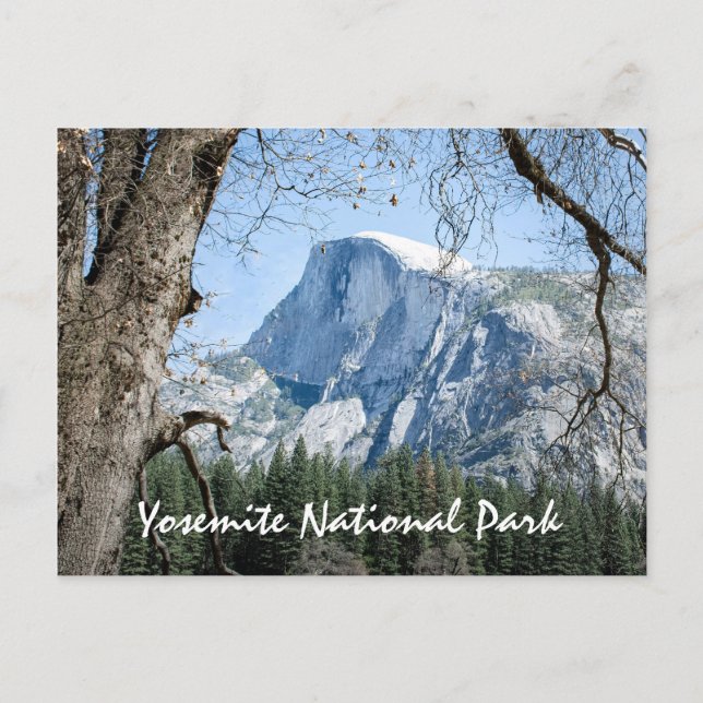 Carte Postale Texte du Parc national de Yosemite, photo de Half  (Devant)