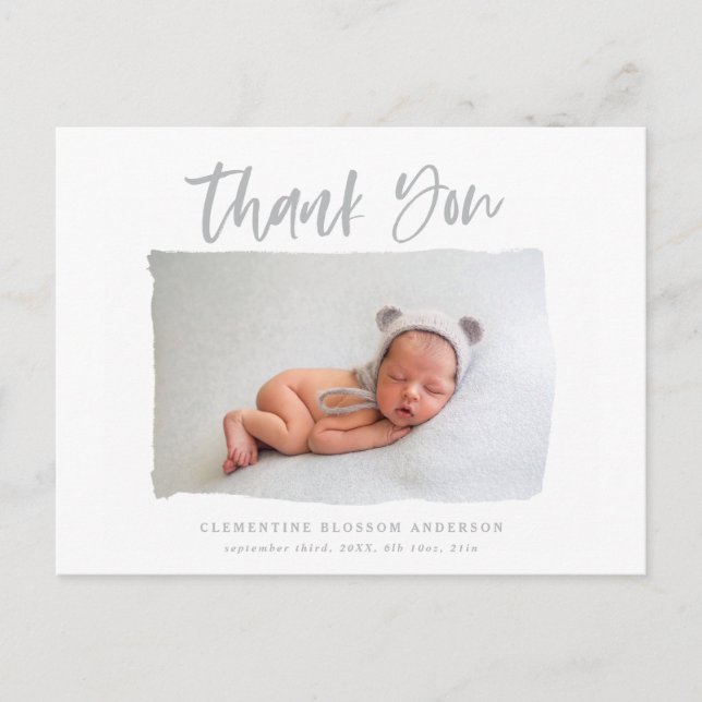 Carte Postale Texte du script merci faire-part de naissance (Devant)