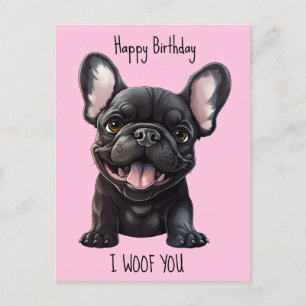 Carte Postale Texte et couleur personnalisés, 🐶 chiot français 