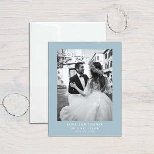 Carte Postale Texte et photo bleu poudre   MERCI MARIAGE