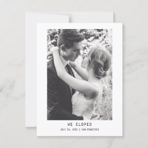 Carte Postale Texte et photo simple et élégant   FAIRE-PART MARI