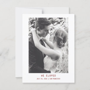 Carte Postale Texte et photo simple et élégant   FAIRE-PART MARI