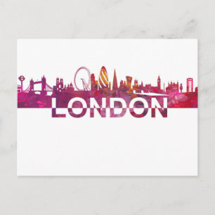 Carte Postale Texte géant coupé par ciseau Skyline de Londres