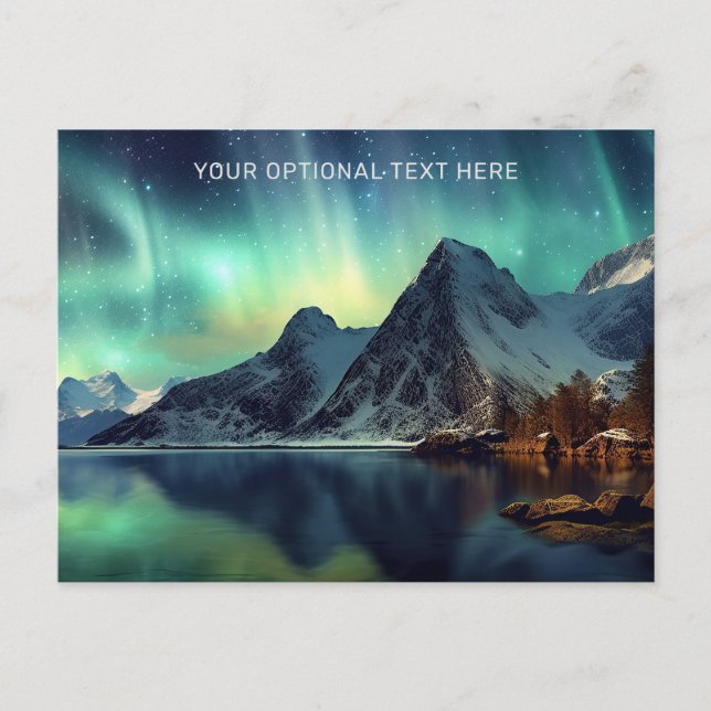 Carte Postale Texte personnalisé Aurora Borealis (Devant)
