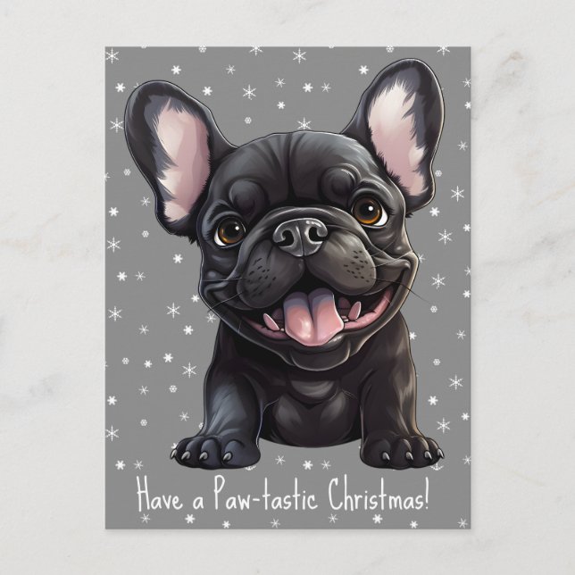 Carte Postale Texte personnalisé 🐶 chiot français Anniversaire (Devant)