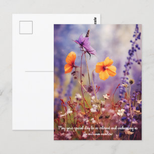 Carte Postale Texte personnalisé Enchanter une prairie en automn
