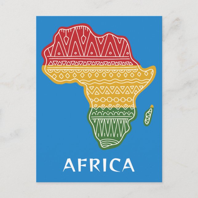 Carte Postale Texte personnalisé et couleur Afrique (Devant)